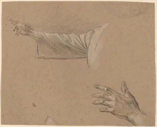 Studie eines rechten Arms und einer linken Hand