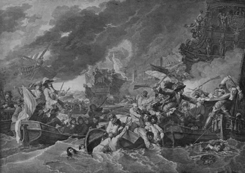 Die Schlacht von La Hogue, um 1781