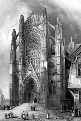 Das südliche Querschiff der Kathedrale von Beauvais, Frankreich, 1836