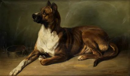 Benno Adam Porträt eines Hundes 1852