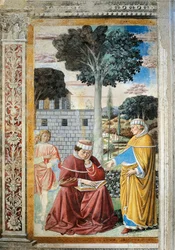 Hl. Augustinus liest die Briefe des Hl. Paulus (Detail)
