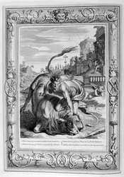 Achelous in Gestalt eines Stiers wird von Herkules besiegt, 1733