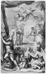 Frontispiz zu Voyages...par le Muscovie, en Perse, et aux Indes Orientales, 1718