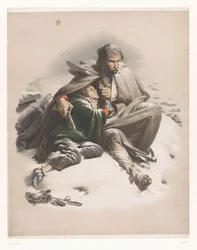 Verwundete Soldaten in einer Winterlandschaft