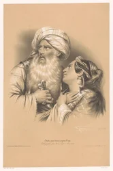 Mann mit Turban und weinende Frau