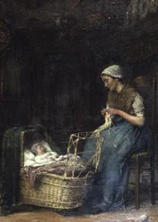 Auf das Baby aufpassen