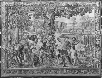 Die Jagden von Maximilian, Leo, Die Hirschjagd, Gobelins-Manufaktur (Wandteppich)