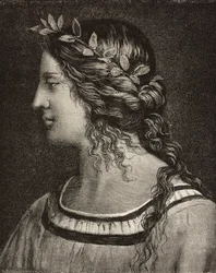 Heirat der Jungfrau, Gravur nach einem Detail des Freskos von Bernardino Luini im Heiligtum von Saronno, Italien