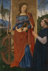 Heilige Katharina von Alexandria mit einem Stifter, ca. 1480