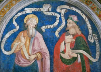 Der Apostel Philippus und der Prophet Maleachi, von Pinturicchio, Bernardino, Werkstatt (1454-1513). Fresko