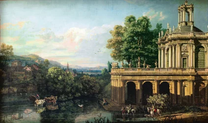 Architektonische Fantasie mit einem Palast