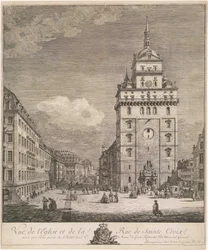 Die ehemalige Kreuzkirche zu Dresden, Blatt der Folge „Dresdner Veduten“