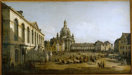 Neumarkt in Dresden, Deutschland, vom Judenhof aus gesehen