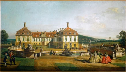 Schloss Schlosshof, Österreich, vom Garten aus gesehen, erbaut von Prinz Eugen von Savoyen