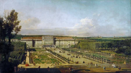 Schloss Schönbrunn, von den Gärten aus gesehen, zwischen 1758 und 1761