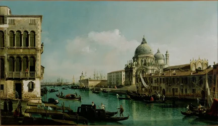 Blick auf den Canal Grande: Santa Maria della Salute und die Dogana vom Campo Santa Maria Zobenigo