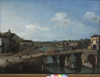 Ansicht der alten Brücke über den Po in Turin