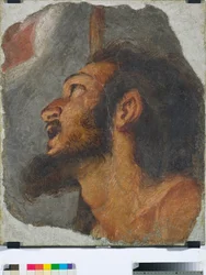Kopf von Johannes dem Täufer, Fragment eines abgelösten Freskos, 1622