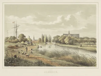 Ansicht eines Flusses bei Alkmaar