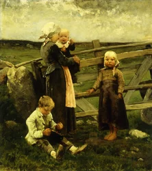 Kinder mit Kirschen