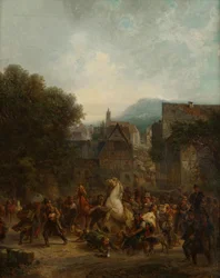 Viehmarkt in einer Kleinstadt