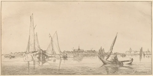 Fluss mit Stadt