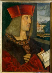 Porträt von Kaiser Maximilian I. Gemälde von Bernard Strigel, 15. Jahrhundert