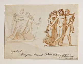 Bacchus und zwei Faune. Bacchus, Herkules und zwei Frauen