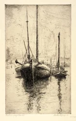 Boote auf dem Delft-Kanal