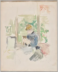 Nähen am Fenster