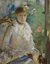 Junge Frau, die vor einem Fenster sitzt, genannt Sommer, 1879