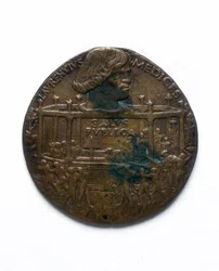 Medaille mit Darstellung der Pazzi-Verschwörung. Lorenzo de