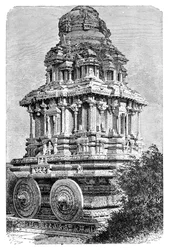 Ruinen eines Tempels in Hampi, Indien