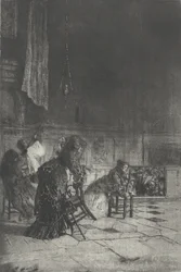 Innenraum einer Kirche in Mailand [sic], ca. 1874