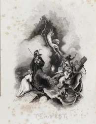 Blanchard-Gravur für den ersten Akt von William Shakespeares Der Sturm