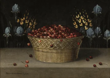 Stillleben mit Kirschen, Lupine und Iris, ca. 1610