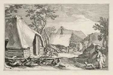 Landschaft mit Bauernhäusern, 1613-1614