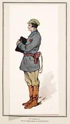 Kommissar aus Histoire des Soviets, veröffentlicht 1922 (farbige Lithographie)