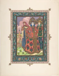 Illustration für das Märchen Vasilisa die Schöne, ca. 1925