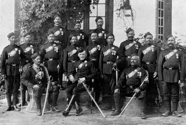Einheimische Offiziere der 44. Gurkhas, indische Armee, 1896