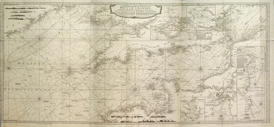 Eine neue hydrographische Vermessung des Ärmelkanals, mit einem Teil des Atlantischen Ozeans bis Cape Clear, verbessert von der großen Karte des verstorbenen Thomas Jefferys, Geograph des Königs