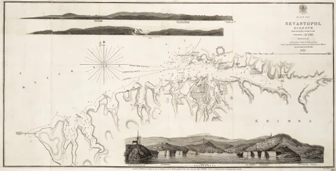 Hafen von Sewastopol am Schwarzen Meer nach der russischen Vermessung von 1836