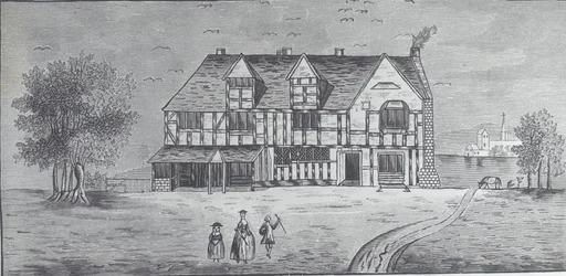 Stratford-on-Avon: Shakespeares Haus (Gravur)