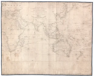 Den Offizieren der ehrenwerten Ostindien-Kompanie ist diese Umrisskarte zur Nutzung gewidmet von W. Heather, neue Ausgabe 1830, überarbeitet und korrigiert von J. W. Norie