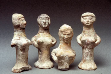 Figurinen der Aschera, kanaanitisch, 999-600 v. Chr.