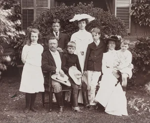 Präsident Theodore Roosevelt, seine Frau Edith und Familie