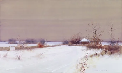 Schneeszene auf dem Land, ca. 1890