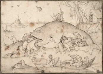 Große Fische fressen kleine Fische, 1556