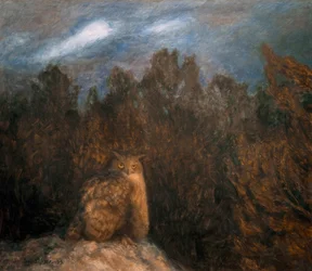 Der Uhu tief im Wald