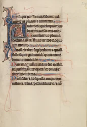 Initiale A: Ein König zeigt auf den Himmel und auf den Boden